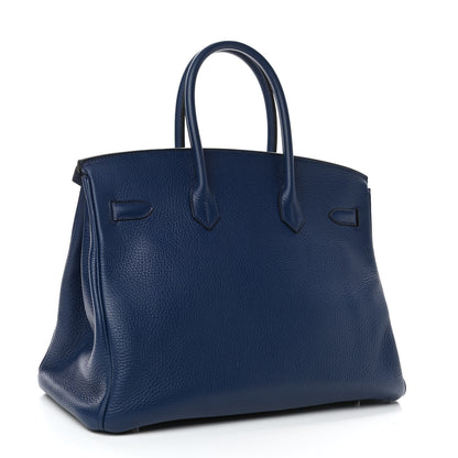 Hermes Taurillon Clemence Birkin 35 Bleu Saphir 2 of 10