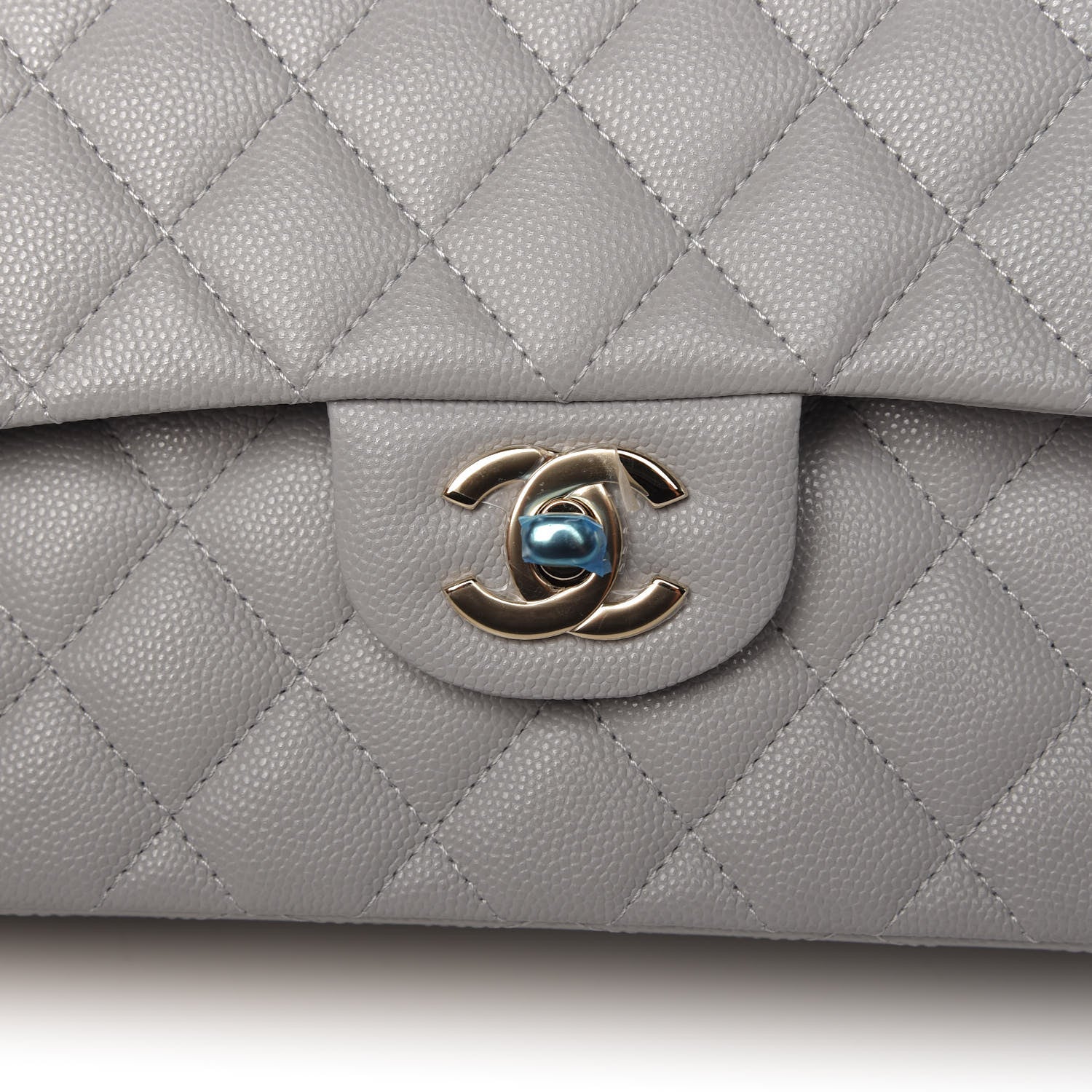 Chanel Caviar Quilted Small Double Flap Grey 10 of 11