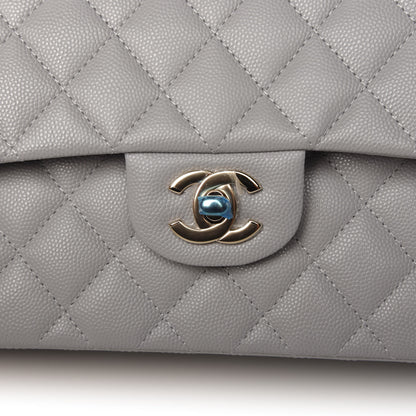 Chanel Caviar Quilted Small Double Flap Grey 10 of 11