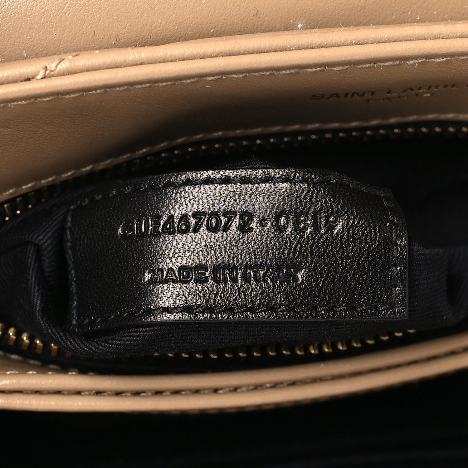 Saint Laurent Calfskin Y Quilted Monogram Toy Loulou Crossbody Bag Dark Beige 7 of 9