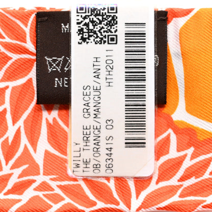 Hermes Silk The Three Graces Twilly Orange Mangue Anthracite 2 of 4