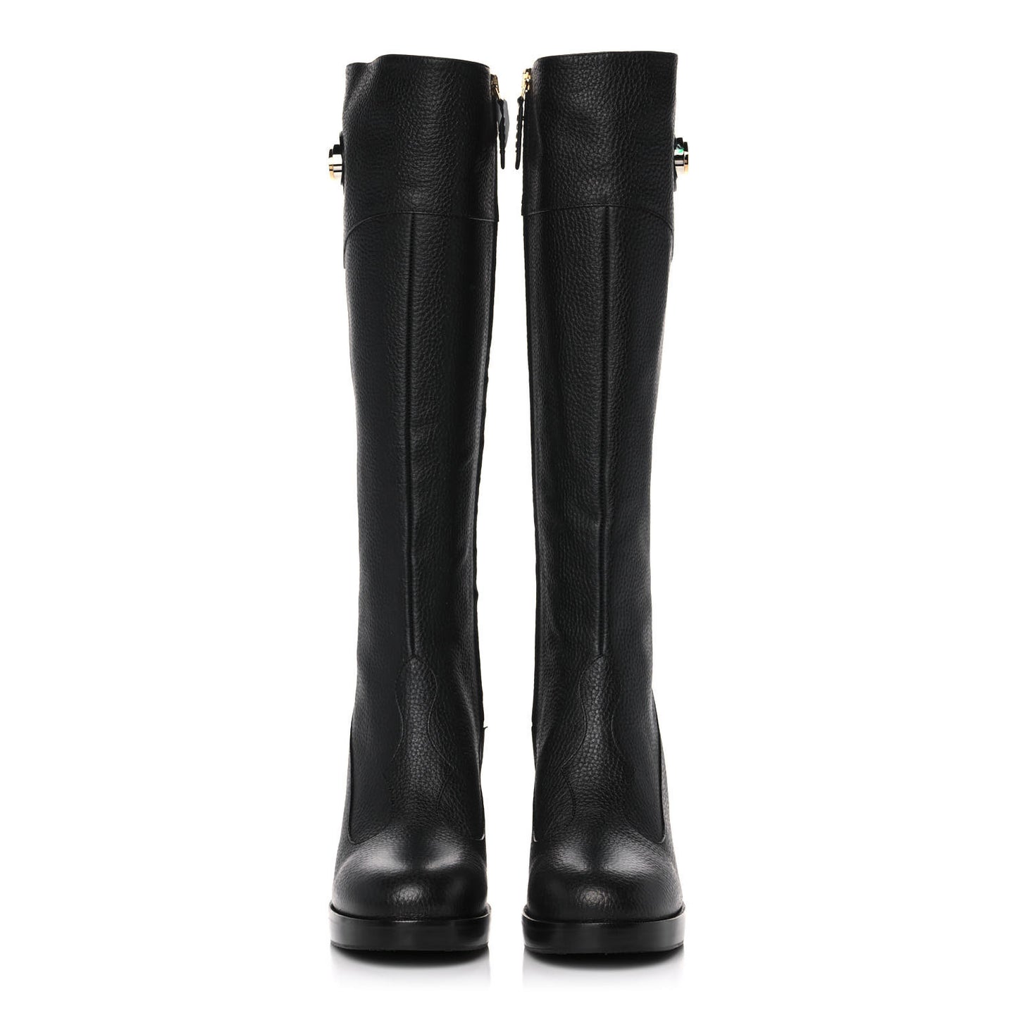 Austin Calfskin Interlocking G Knee High Boots 38.5 Black