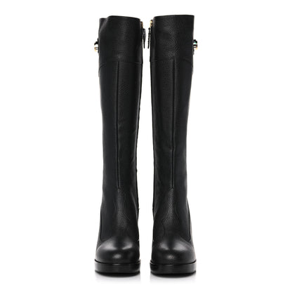 Gucci Austin Calfskin Interlocking G Knee High Boots 38.5 Black 2 of 12