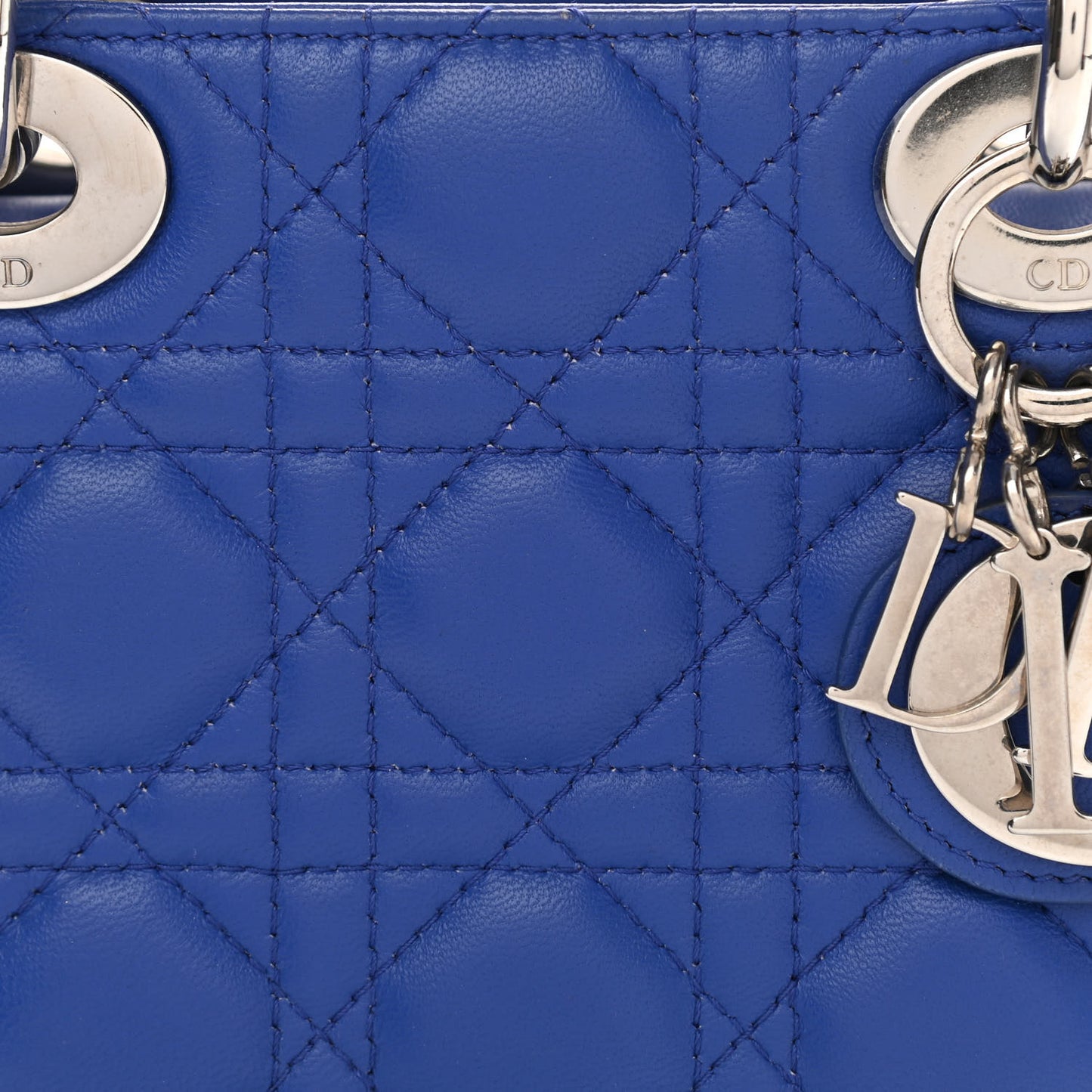 Lambskin Cannage Mini Lady Dior Blue
