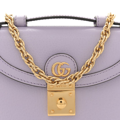 Gucci Textured Dollar Calfskin Mini Ophidia Padlock Top Handle Chain Shoulder Bag Lapis 8 of 11