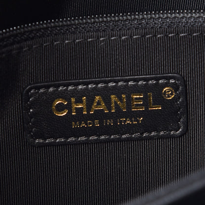 Chanel Grained Calfskin Elaphe Stitched Medium Chevron Chic Top Handle Flap Black 6 of 8