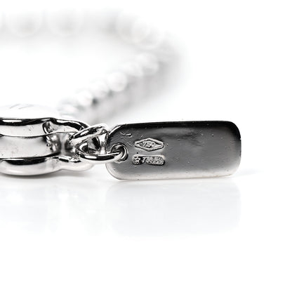 Gucci 18K White Gold Diamond Script Logo Chain Bracelet 4 of 5