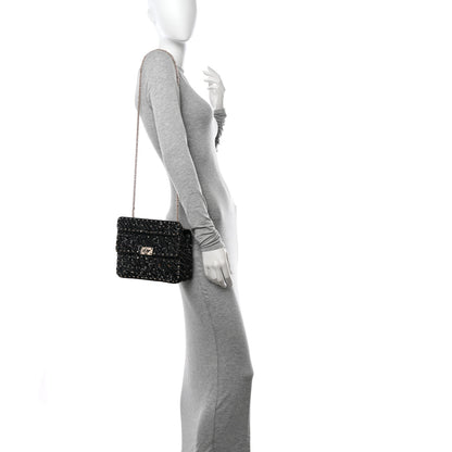 Valentino Garavani Lambskin Sequin Medium Rockstud Spike Shoulder Bag Black 2 of 10