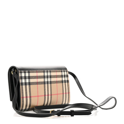 Burberry Calfskin Vintage Check Hannah Wallet with Detachable Strap Black 3 of 11