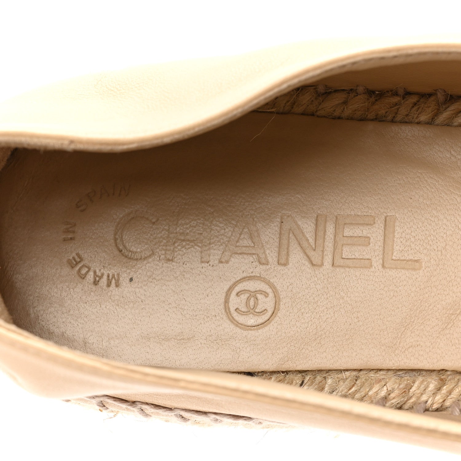 Chanel Lambskin CC Espadrilles 38 Beige Black 7 of 9