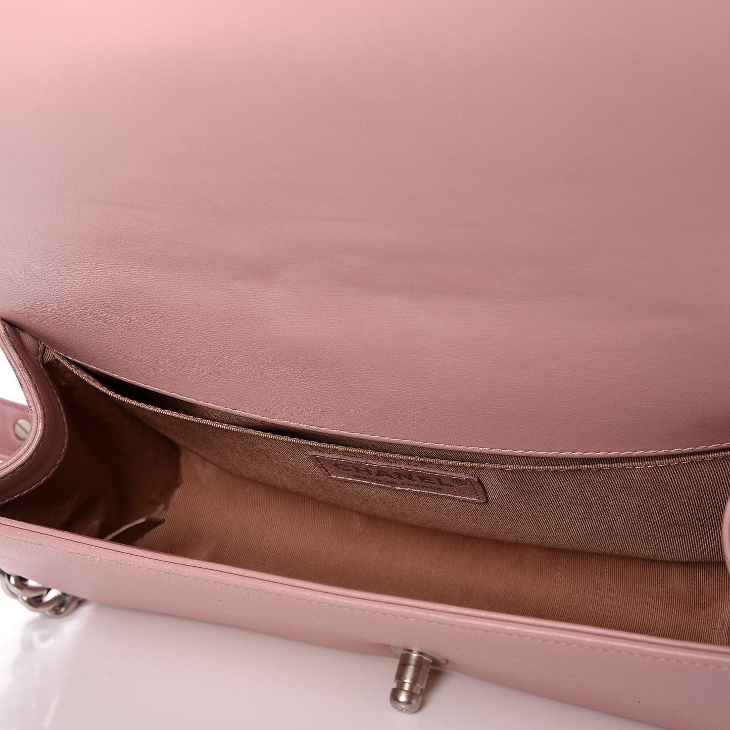 Calfskin Quilted Medium Boy Flap Light Pink