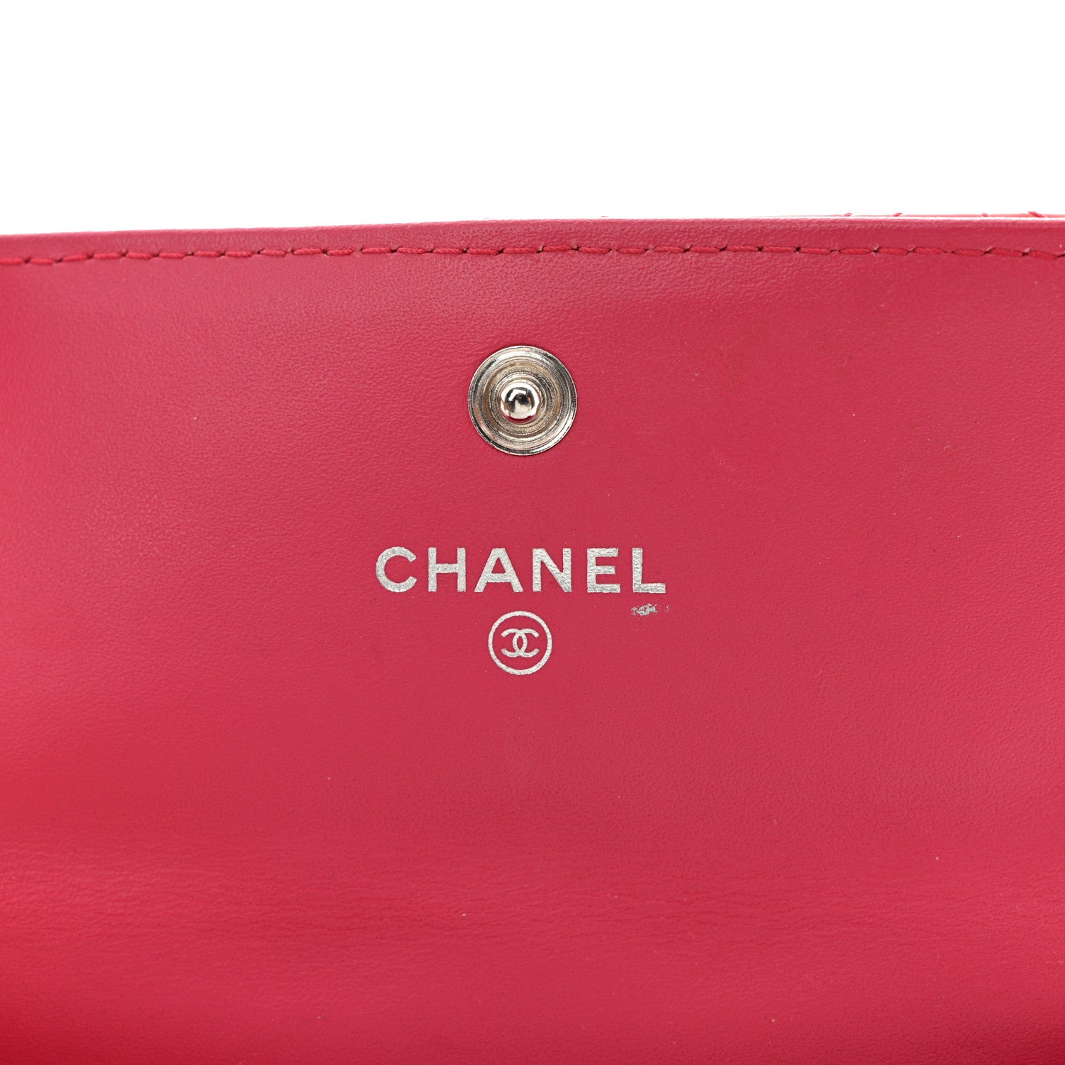 Chanel Patent Quilted Double Stitched Flap Card Holder Dark Pink 6 of 9