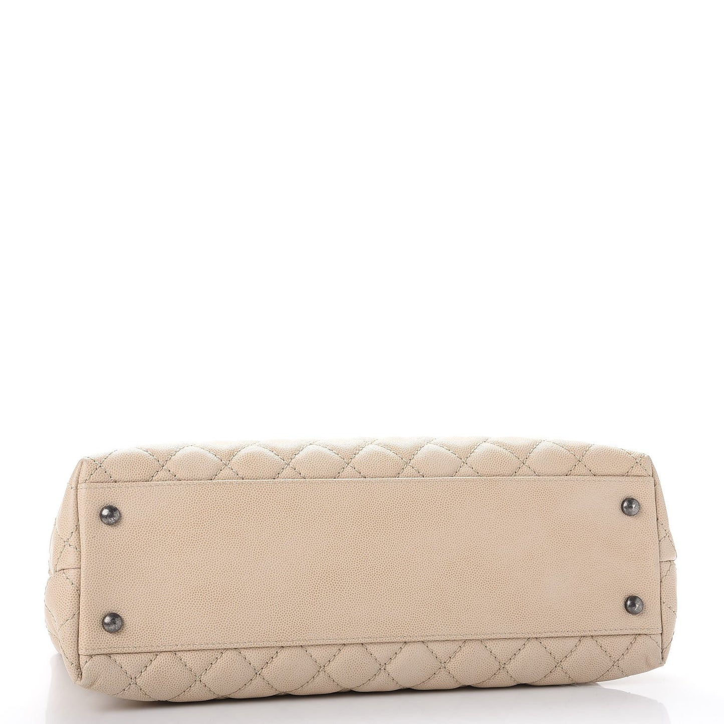 Caviar Quilted Medium Coco Handle Flap Light Beige