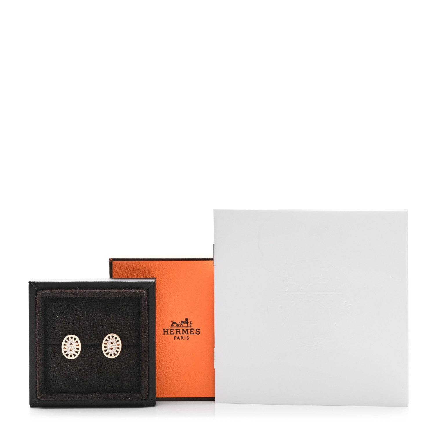 Hermes 18K Rose Gold Diamond Chaine d'Ancre Divine Stud Earrings 6 of 6