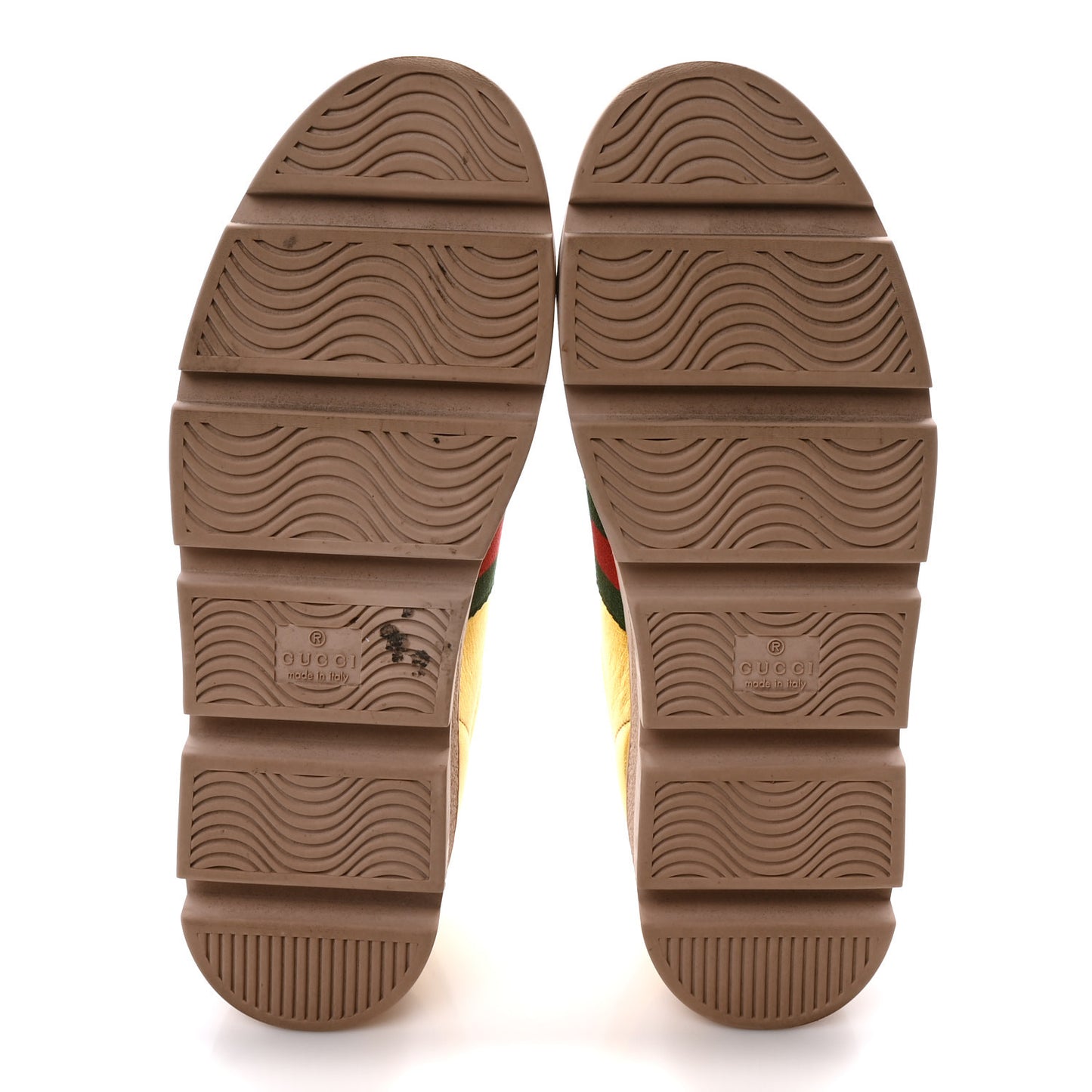 Metallic Nappa Web Bee Embroidered Womens Ace Platform Sneakers 38.5 Gold