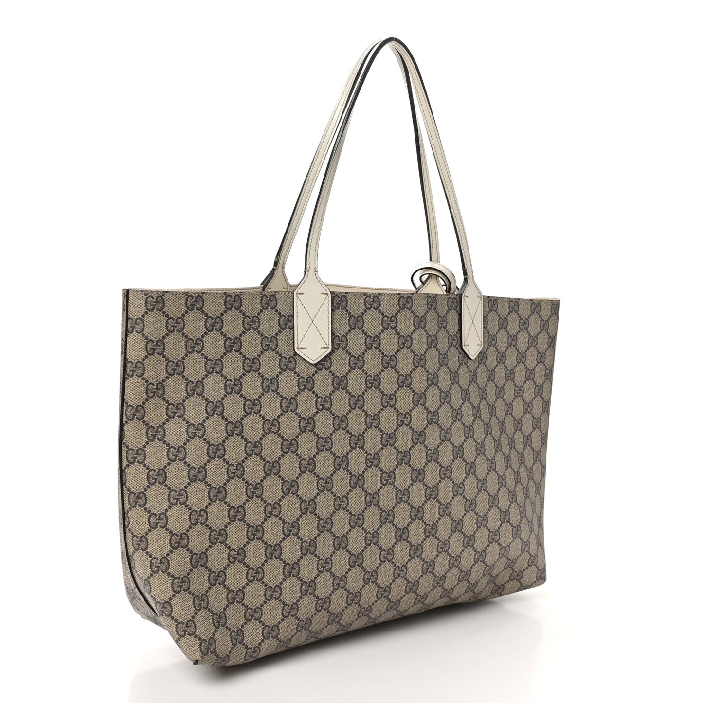 GG Supreme Monogram Medium Reversible Tote Beige White