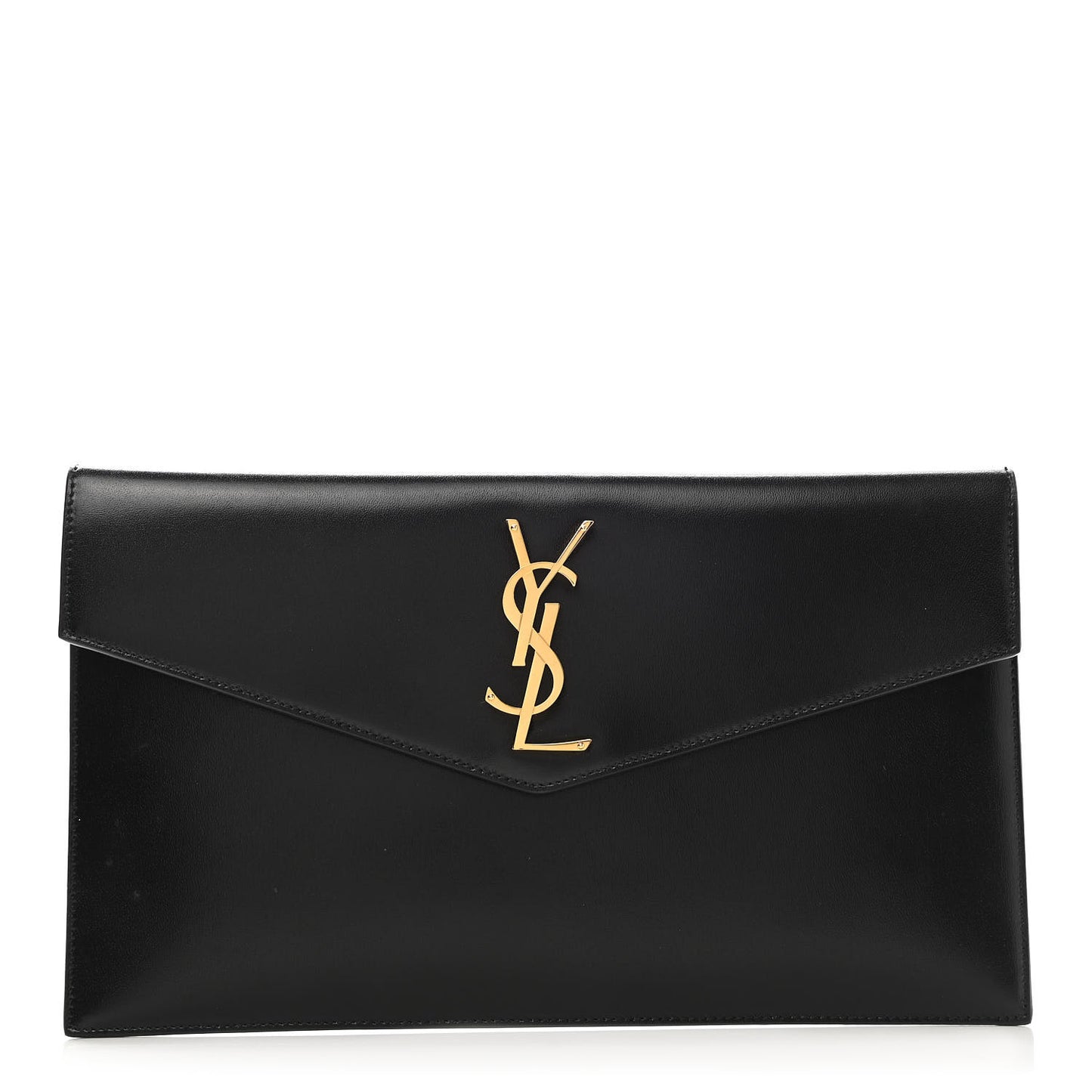 Smooth Shiny Calfskin Monogram Uptown Pouch Black