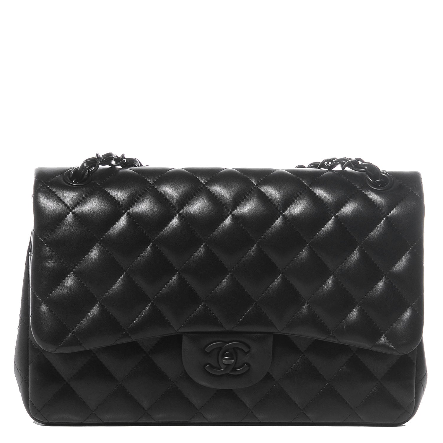 Chanel Lambskin Quilted Jumbo Double Flap So Black 1 of 7