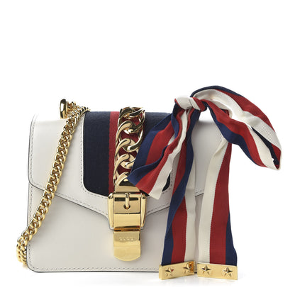 Gucci Calfskin Mini Sylvie Chain Shoulder Bag White 1 of 11