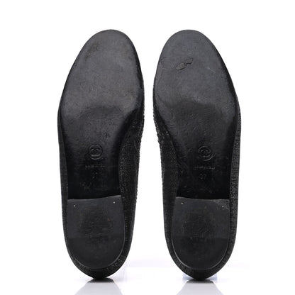 Chanel Tweed Patent Cap Toe Ballerina Flats 37 Black 5 of 23