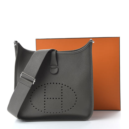 Hermes Taurillon Clemence Evelyne III PM Etain 10 of 10