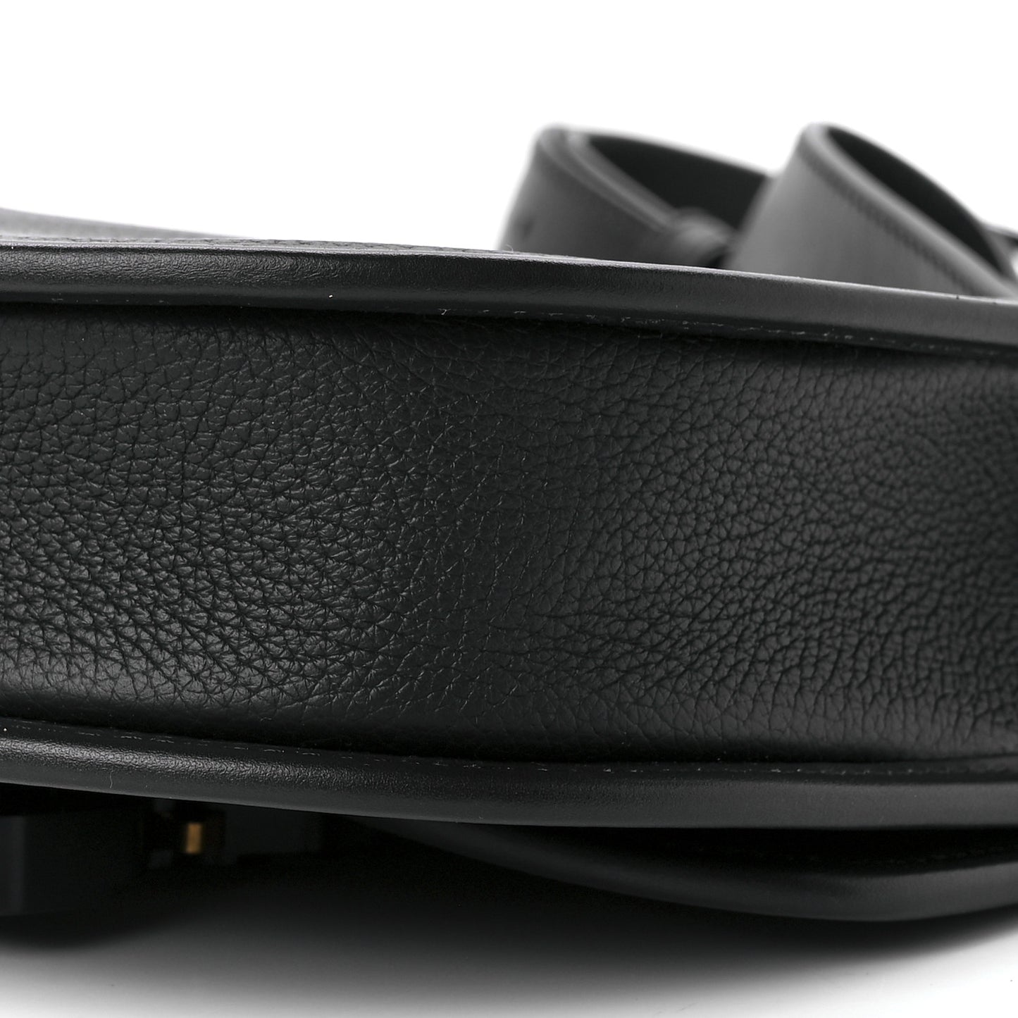 Grained Calfskin Mini Gallop Bag With Strap Black