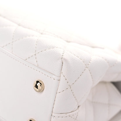 Chanel Caviar Quilted Mini Coco Handle Flap White 11 of 13