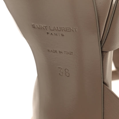 Saint Laurent Calfskin Tribute 75 Platform Sandals 38 Dark Beige 7 of 10