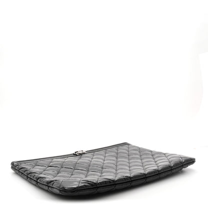 Chanel Patent Calfskin Quilted Medium Boy Cosmetic Case Black 4 of 7