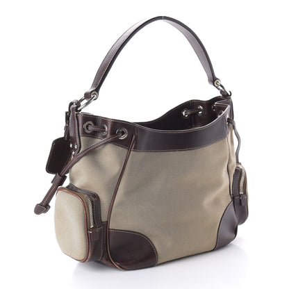 Prada Jacquard Logo Hobo Corda Bruciato 3 of 10