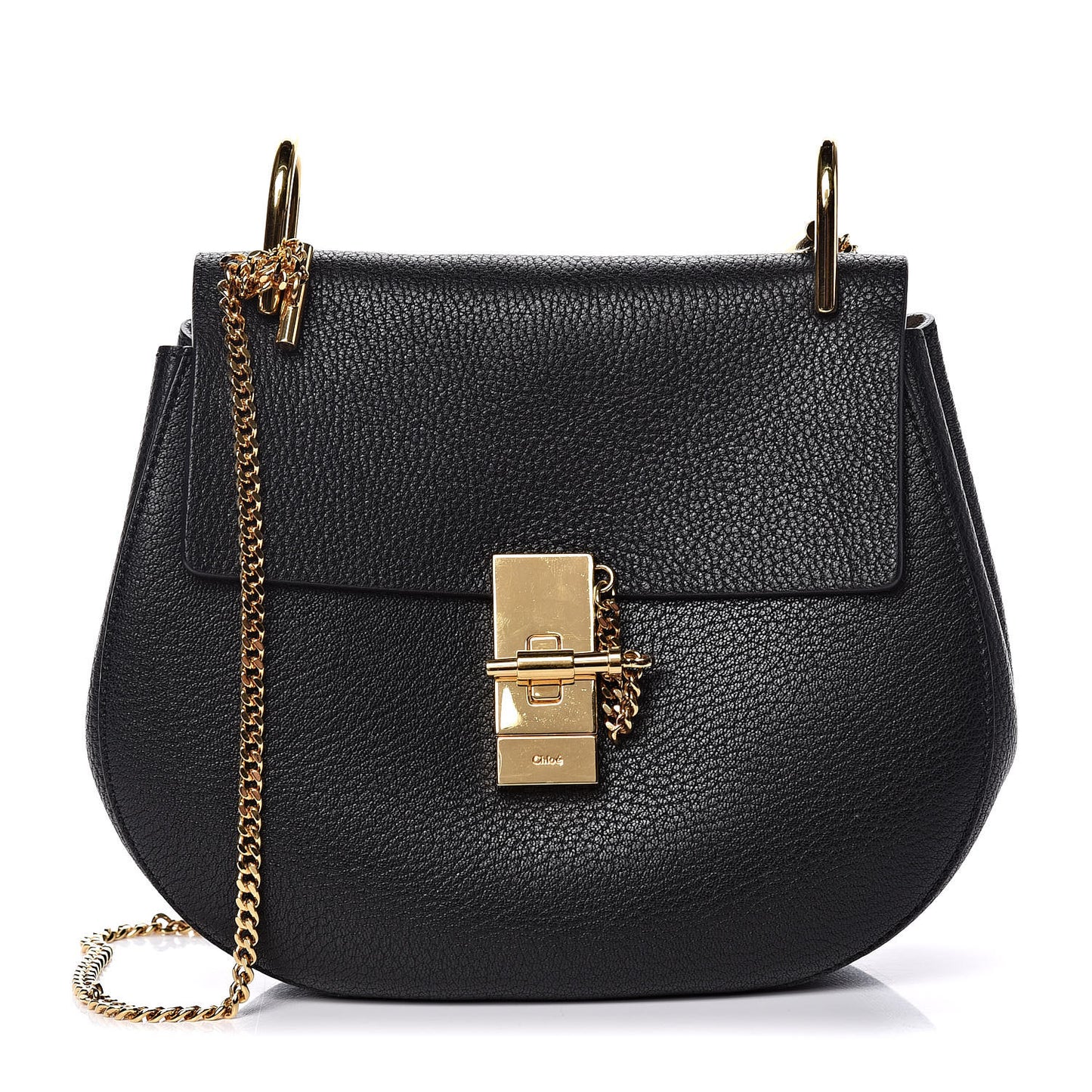 Grained Lambskin Drew Shoulder Bag Black