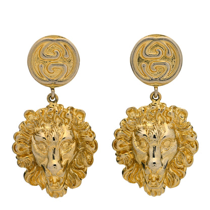 Gucci Interlocking GG Lionhead Earrings Gold 1 of 4