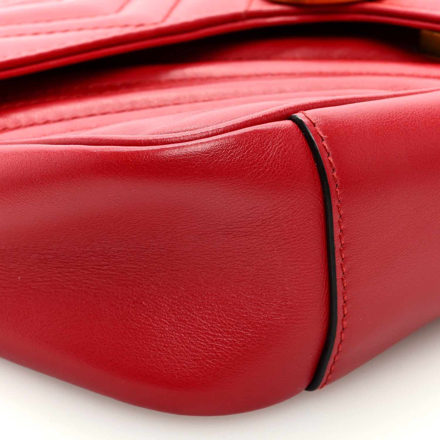 Gucci Calfskin Matelasse Small GG Marmont Shoulder Bag Hibiscus Red 8 of 9