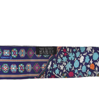 Hermes Silk Tapis Persans Twilly Vert Bleu Fuchsia 2 of 3