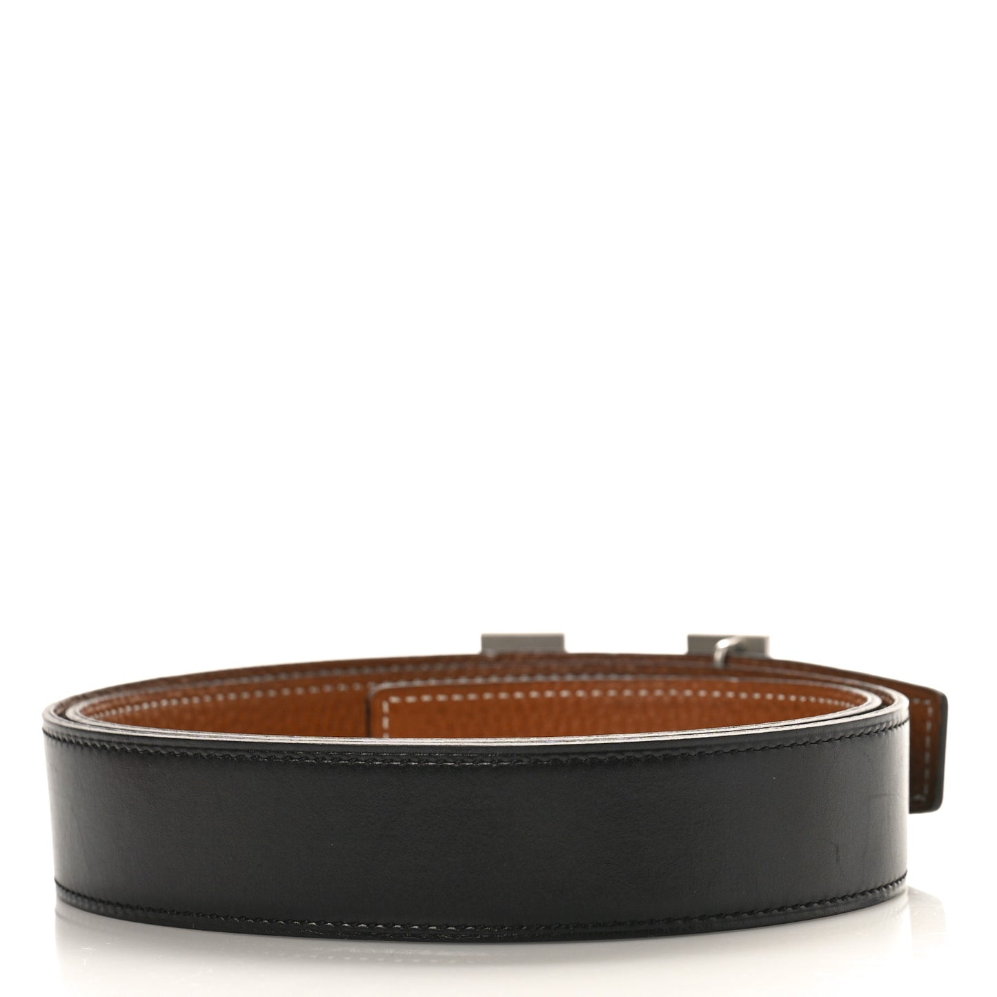 Box Togo Guilloche H Belt 85 34 Black Gold