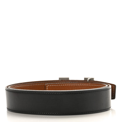 Hermes Box Togo Guilloche H Belt 85 34 Black Gold 2 of 3