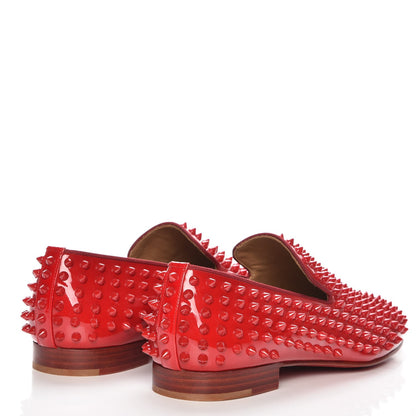 Christian Louboutin Patent Rollerboy Spikes Flat Loafers 42 Red 4 of 7