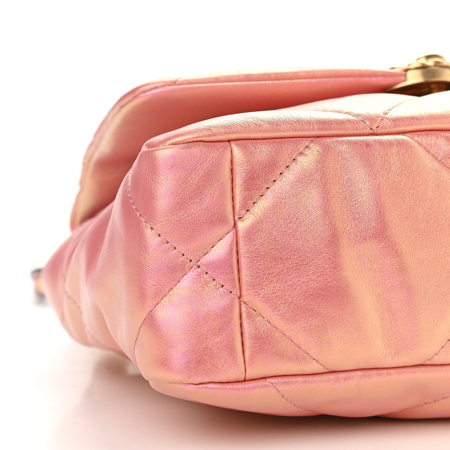 Chanel Iridescent Calfskin Quilted Medium Chanel 19 Flap Pink 8 of 11