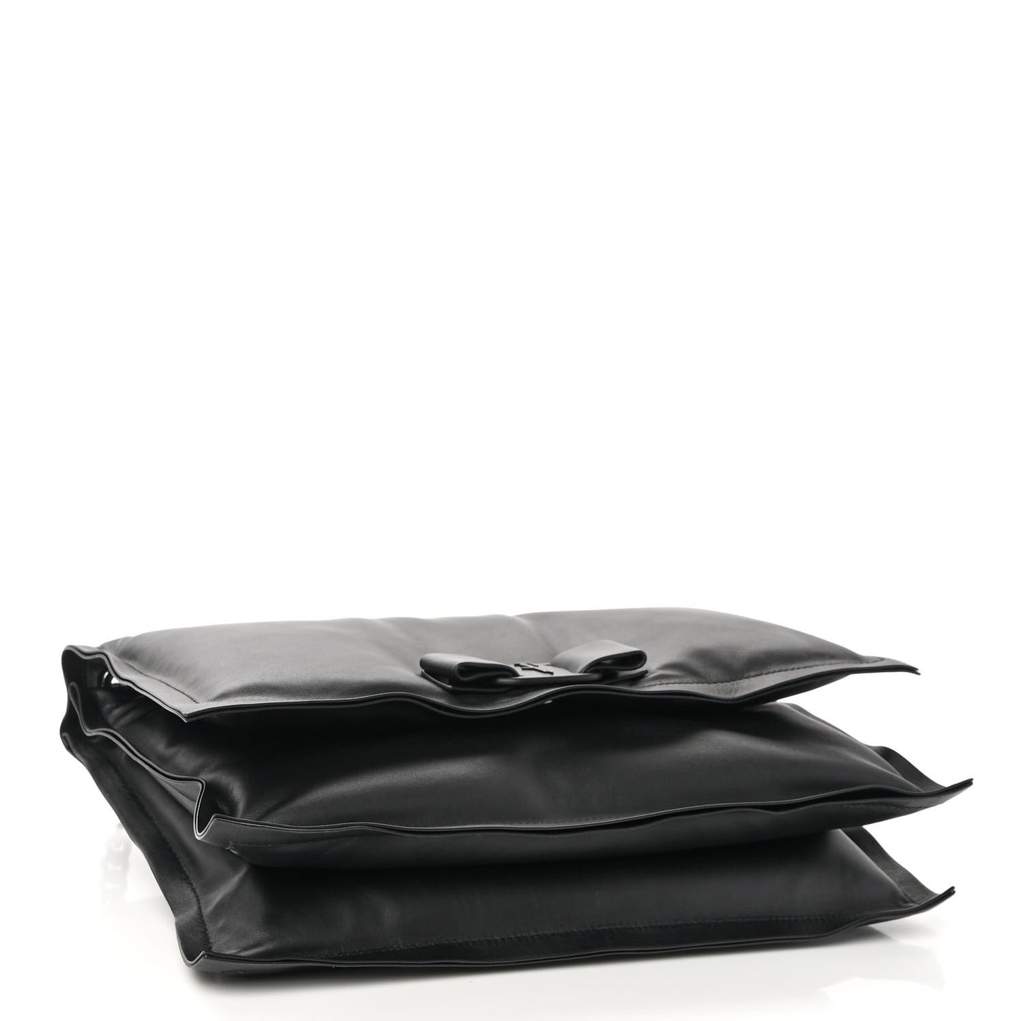 Calfskin Small Viva Bow Shoulder Bag Black