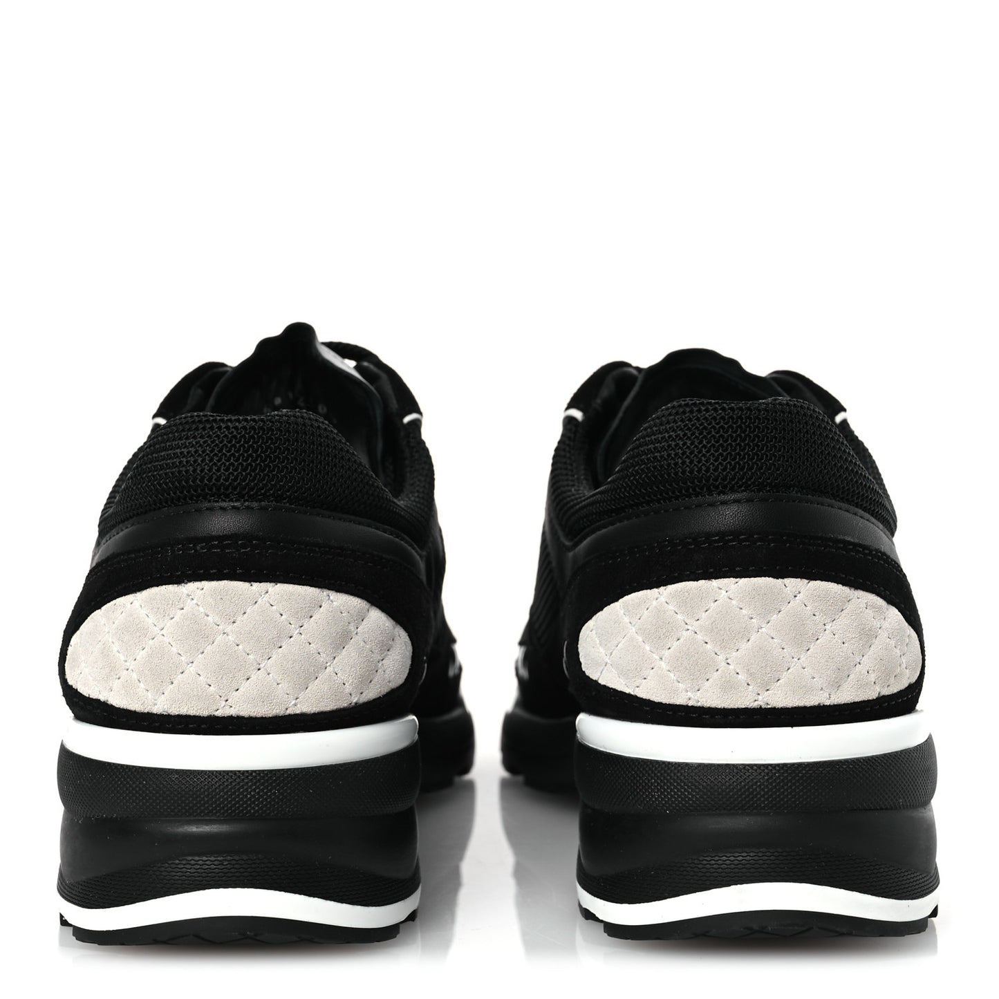 Mixed Fibers Suede Shiny Calfskin Womens CC Sneakers 40.5 Black