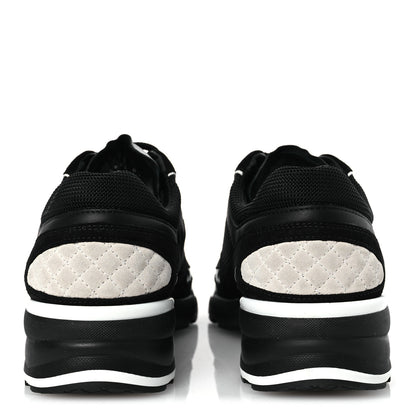 Chanel Mixed Fibers Suede Shiny Calfskin Womens CC Sneakers 40.5 Black 6 of 11