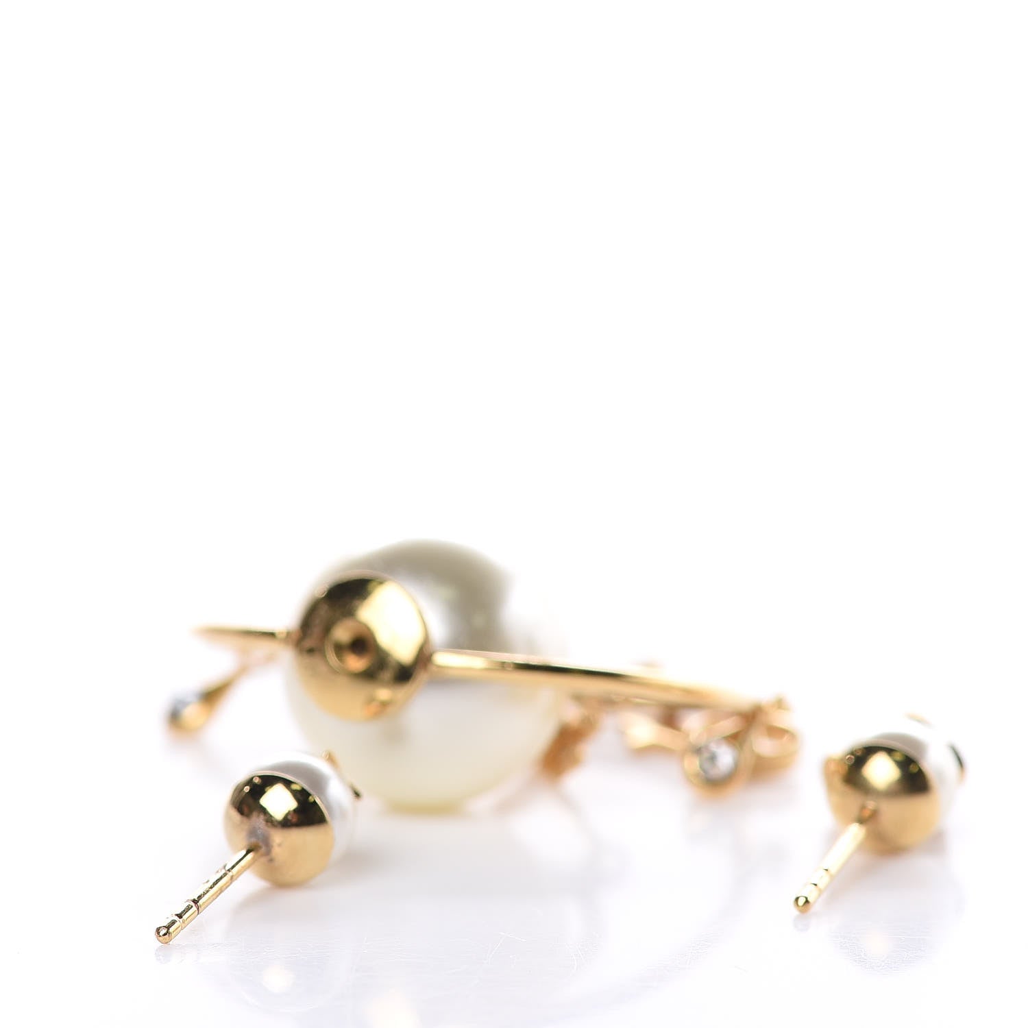 Christian Dior Pearl Tribales Earrings Gold 4 of 4