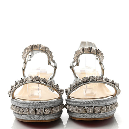 Christian Louboutin Glitter Pira Ryad 60 Platform Sandals 38 Silver 2 of 4