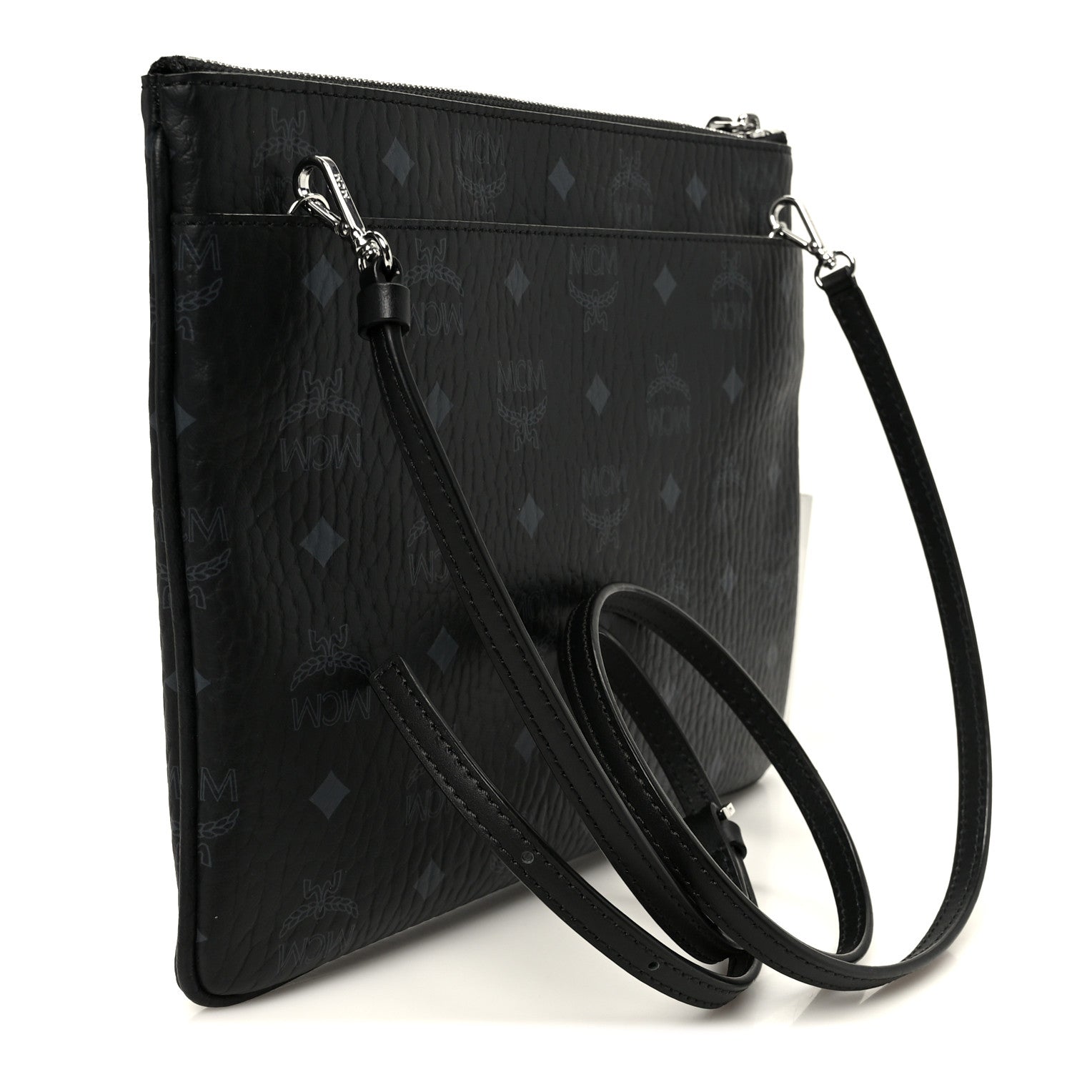 MCM Visetos Medium Crossbody Pouch Black 4 of 11