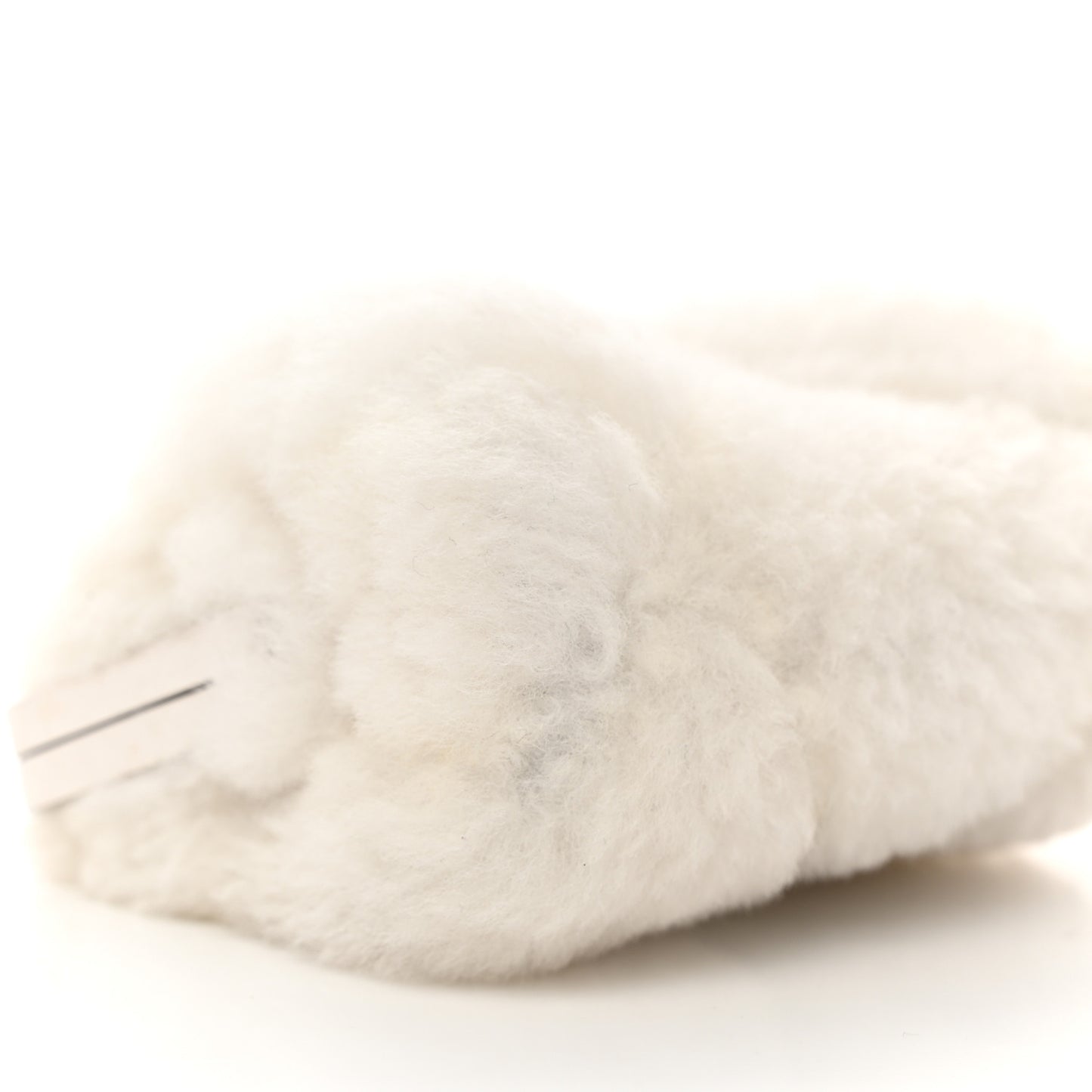 Shearling Sheepskin Lambskin Quilted Clutch With Chain White