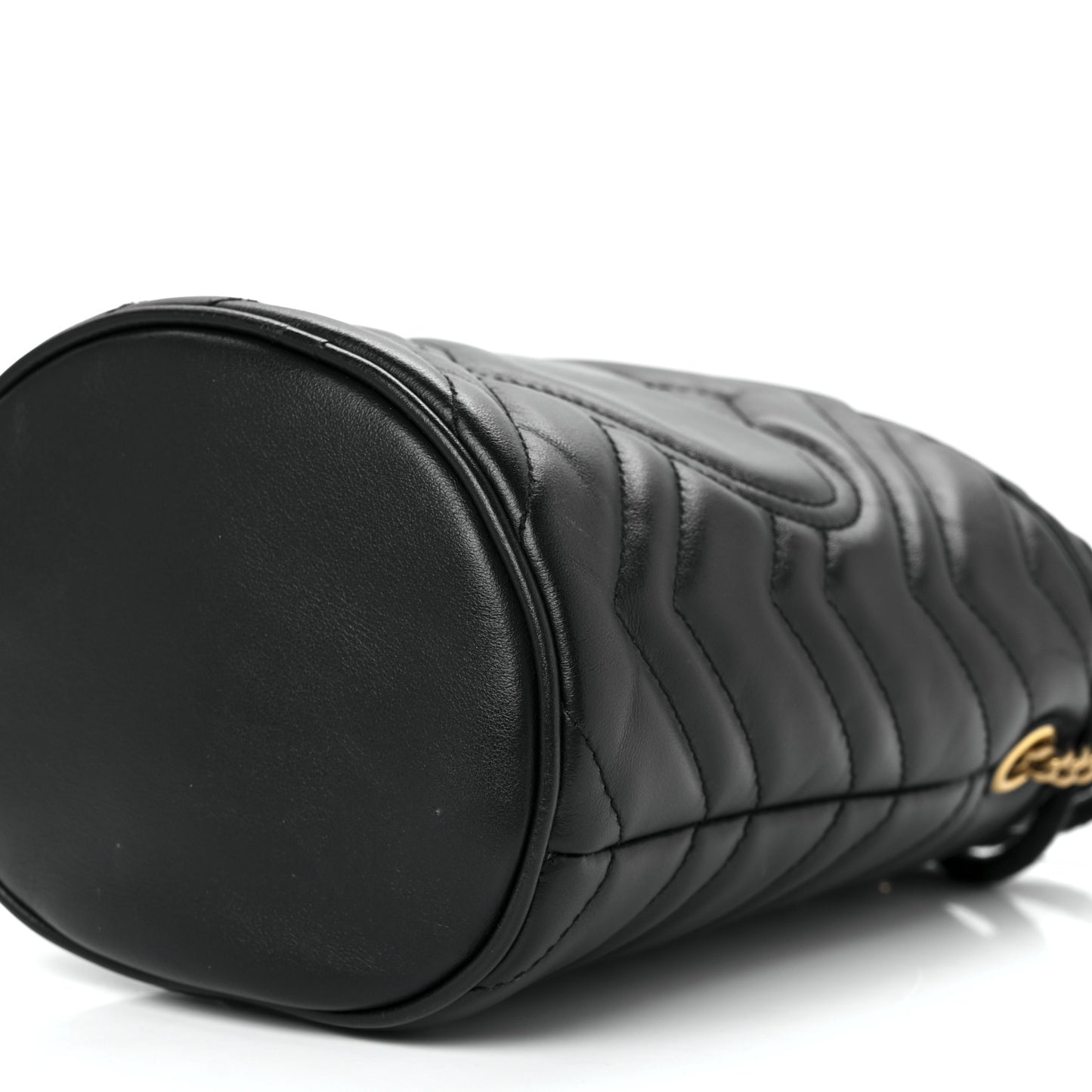 Calfskin Matelasse Mini GG Marmont 2.0 Bucket Bag Black