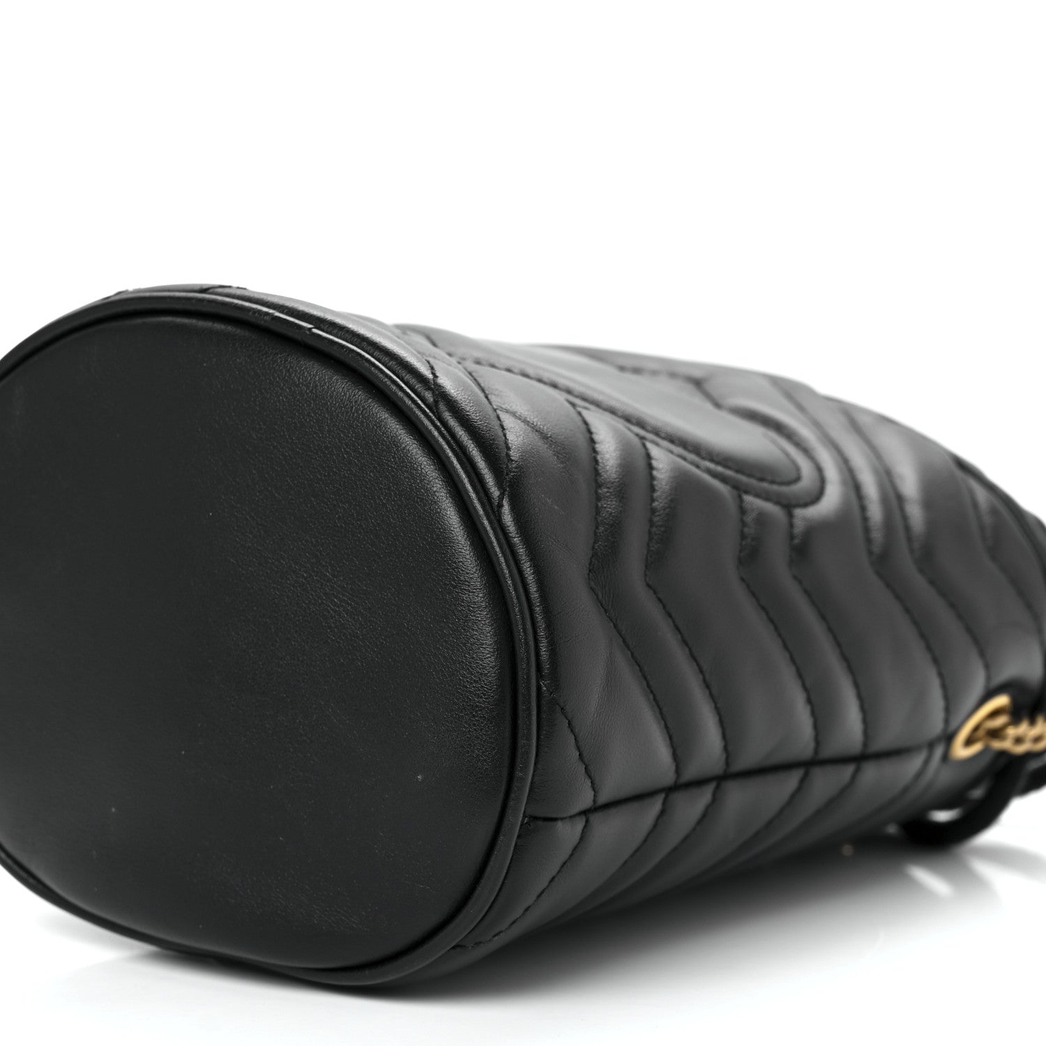 Gucci Calfskin Matelasse Mini GG Marmont 2.0 Bucket Bag Black 10 of 10