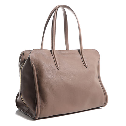 Alexander McQueen Pebbled Calfskin Skull Padlock Tote Taupe 3 of 8