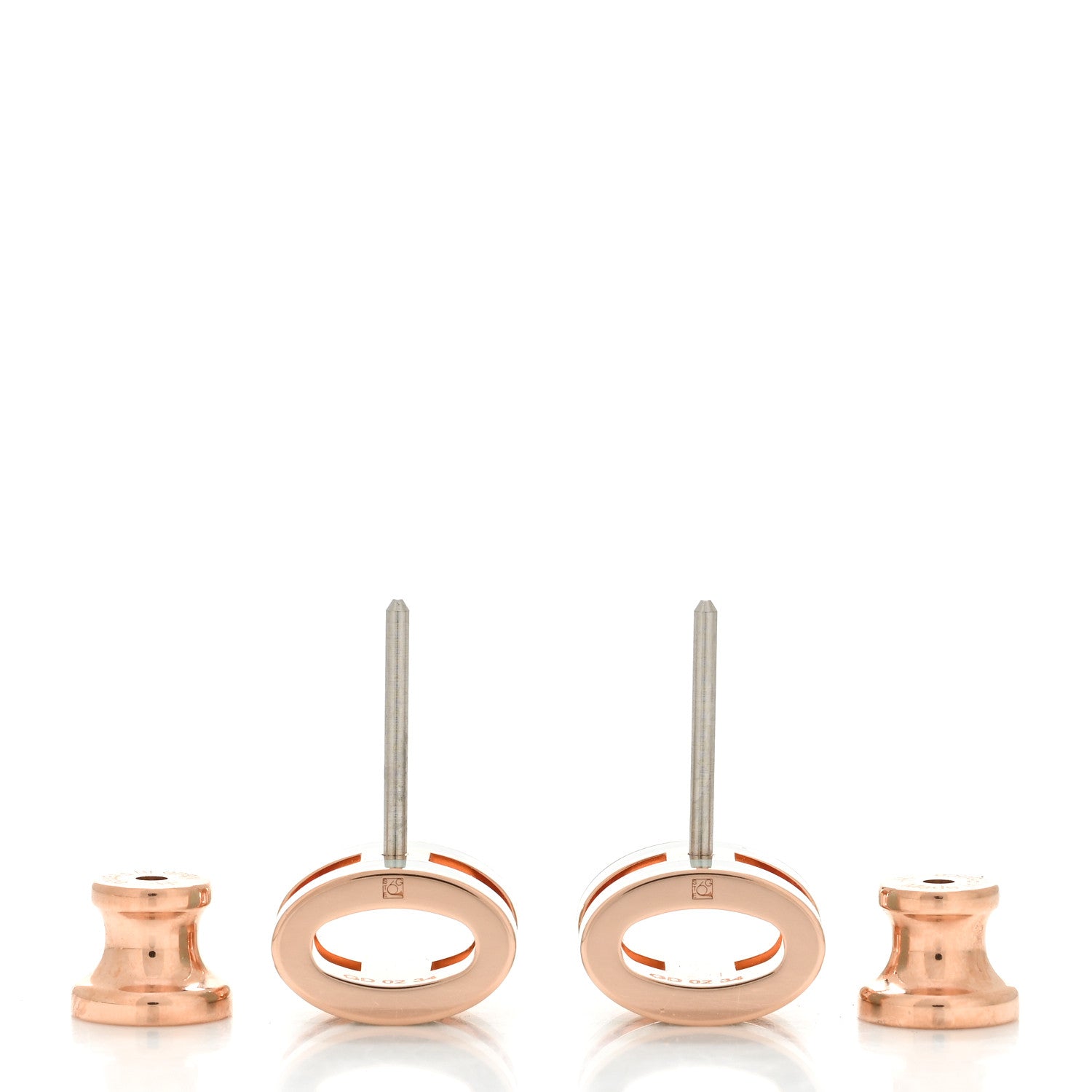 Hermes Rose Gold Lacquered Mini Pop H Earrings Bleu Zephyr 3 of 6