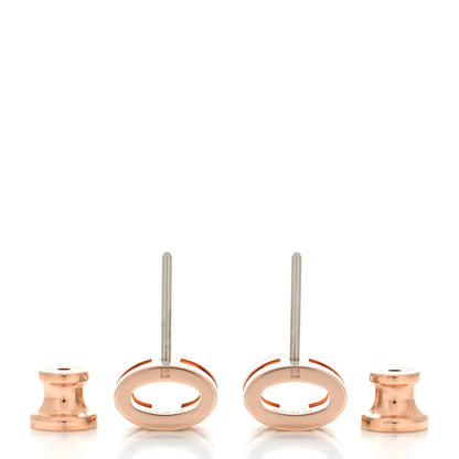 Hermes Rose Gold Lacquered Mini Pop H Earrings Bleu Zephyr 3 of 6